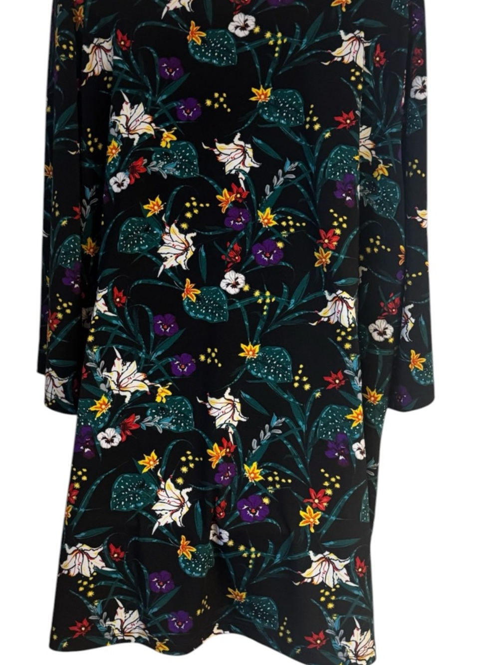Ulla Popken Gorgeous Black Floral Print A-Line Tunic PLUS: 24/26   #13 - Picture 5 of 7